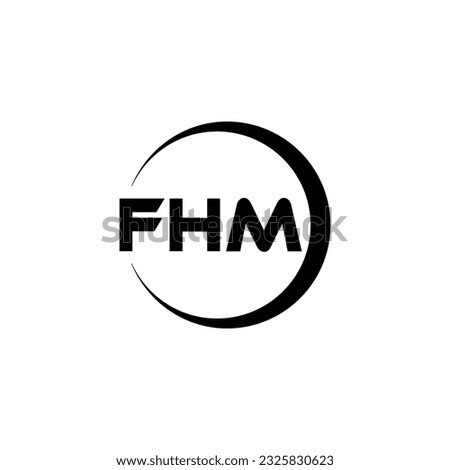 FHM letter logo design in illustration. Vector logo, calligraphy designs for logo, Poster, Invitation, etc.
