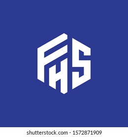 FHS or HFS monogram style logo design with blue and grey.
