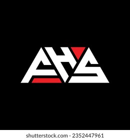 Diseño del logotipo de la letra del triángulo FHS con forma de triángulo. Monograma de diseño del logotipo del triángulo FHS. Plantilla de logotipo vectorial de triángulo FHS con color rojo. Logo triangular de FHS Diseño sencillo, elegante y lujoso.