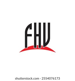 FHU letter logo design with white background in illustrator, vector logo modern alphabet font