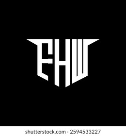 FHW letter logo design with white background in illustrator, vector logo modern alphabet font overlap style, calligraphy designs for logo, Poster, Invitation, etc.