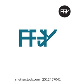 Diseño de monograma de letra de logotipo FHY