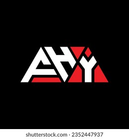 FHY triangle letter logo design with triangle shape. FHY triangle logo design monogram. FHY triangle vector logo template with red color. FHY triangular logo Simple, Elegant, and Luxurious design.