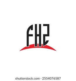 FHZ letter logo design with white background in illustrator, vector logo modern alphabet font
