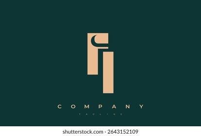 FI Abstract Geometric Logo Design. Modern and elegant logo design with simplistic typography elements, showcasing branding excellence.