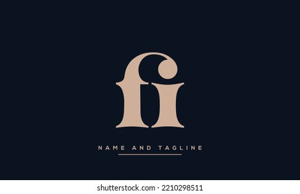 FI or IF Abstract initial monogram letter alphabet logo