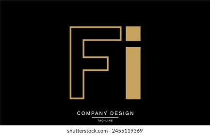 FI, IF Letras Abstractas Logo Monograma Diseño Fuente Icono