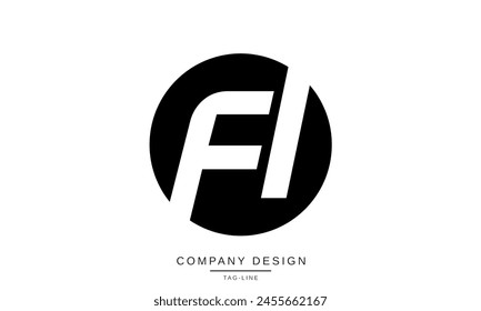 FI, IF Letras Abstractas Logo Monograma Diseño Fuente Icono