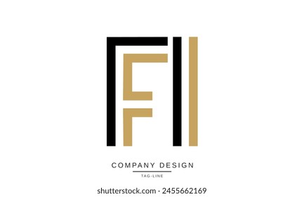 FI, IF Letras Abstractas Logo Monograma Diseño Fuente Icono