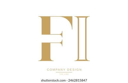 FI, IF Letras Abstractas Logo Monograma Diseño Fuente Icono