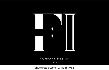 FI, IF Letras Abstractas Logo Monograma Diseño Fuente Icono