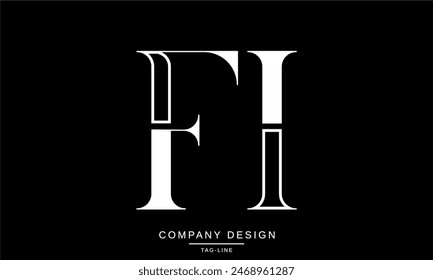 FI, IF Letras Abstractas Logo Monograma Diseño Fuente Icono