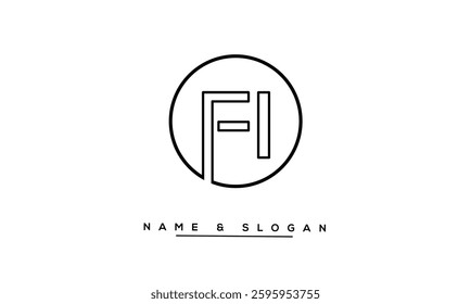 FI, IF Abstract Letters Logo Monogram