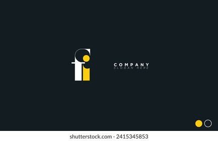  FI Alphabet letters Initials Monogram logo IF, F and I