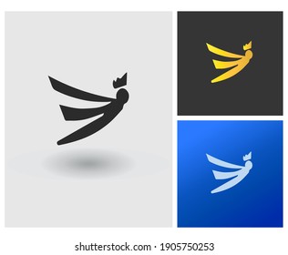 FI CI E initial based Logo Design in Gradient Colors Creative Modern dragonfly shape creative company logo Luxury animal insect Shape with Letters Vector Icon Logo idea Illustration