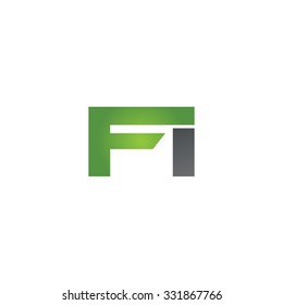 FI company linked letter logo green