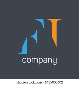 FI company logo. Monogram. Letters F and I.