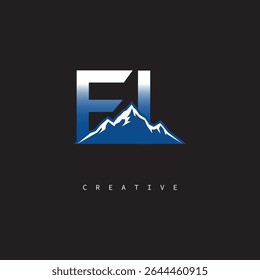 FI Creative Mountain Logo Fett Farbverlauf Buchstabenzeichen Branding Design für Business Outdoor Marken