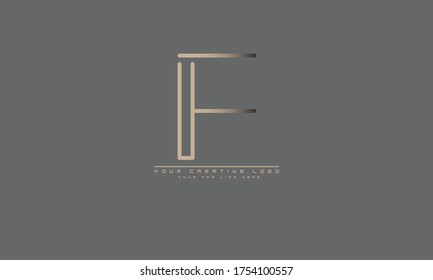 IF FI F abstract vector logo monogram template