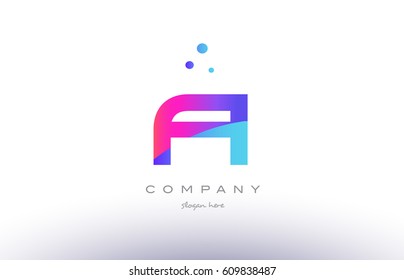 fi f i  creative pink purple blue modern dots creative alphabet gradient company letter logo design vector icon template