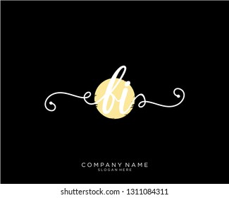 FI F I Initial handwriting logo template