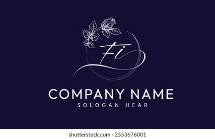  FI I F initial signature logo template vector