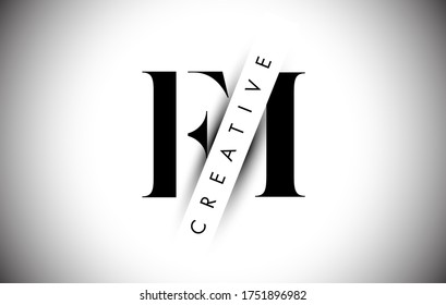 Logo de FI F I con recorte de sombra creativa y diseño de ilustración de vectores de texto sobredimensionados.