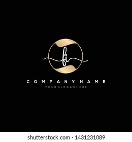 FI handwriting initial logo template vector.