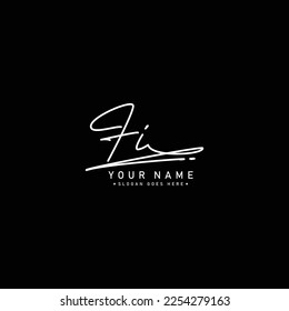 FI Handwritten Signature logo - Vector Logo Template for Beauty, Fashion and Photography Business