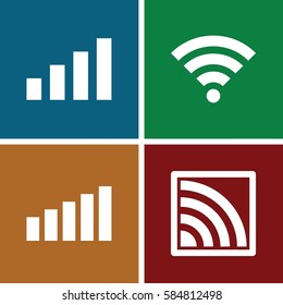 fi icons set. Set of 4 fi filled icons such as wi-fi