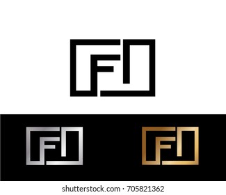 Ff Letter Logo Monogram Black White Stock Vector (Royalty Free ...