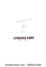 Fi initial handwriting logo for identity