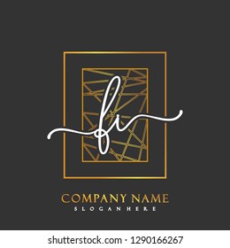 FI Initial Handwriting logo template vector