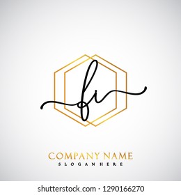 FI Initial Handwriting logo template vector
