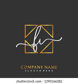 FI Initial Handwriting logo template vector