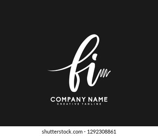 Fi Initial Handwriting Logo Template Vector Stock Vector (Royalty Free ...