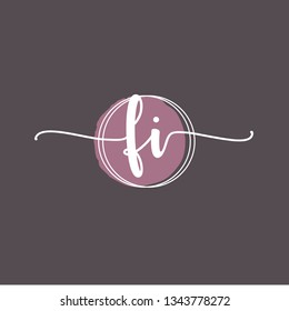 FI  Initial Handwriting logo template vector