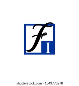 FI  Initial Handwriting logo template vector
