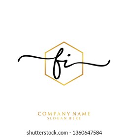 FI Initial handwriting logo template