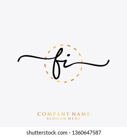 FI Initial handwriting logo template