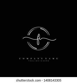 FI initial handwriting logo template vector
