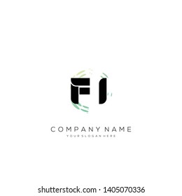 FI initial letter abstract logo design vector.