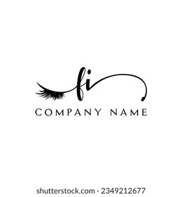 FI initial Logo lash logo eyelash vector modern