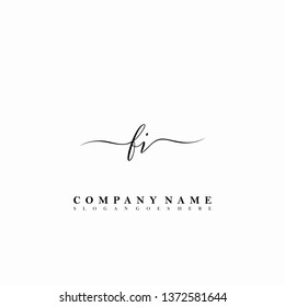 FI Initial luxury handwriting logo vector