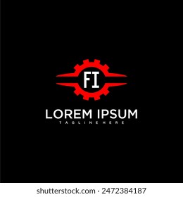 FI initial monogram for automotive logo design vector