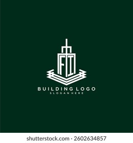 FI initial monogram building logo for real estate