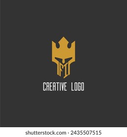 FI initial monogram logo for gaming with creative king spartan image design