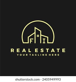 FI initials homes modern building company logo vector.eps
