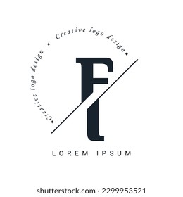 Diseño del logotipo de la carta FI con un corte creativo. Diseño de logotipo creativo