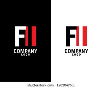 fi, if letter Logo Design with negative space. company logo template vector 